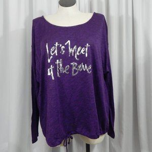 NWOT Purple Long Sleeve Workout Sweater ~ 22/24